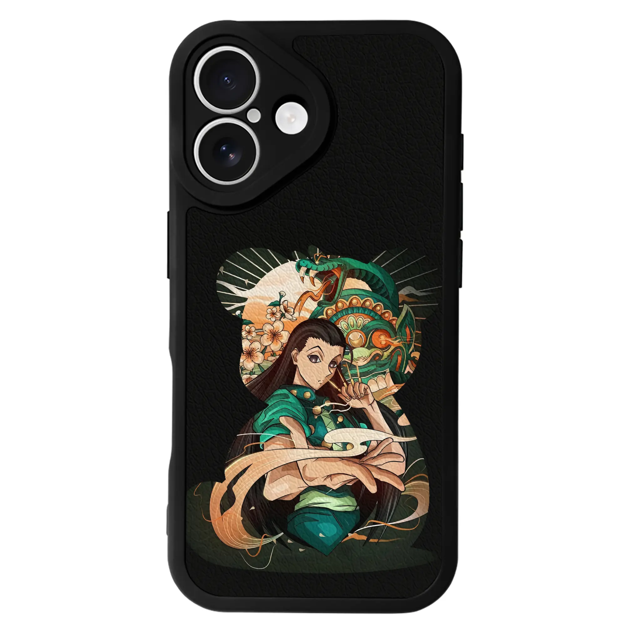 ハンター×ハンター グッズ イルミ＝ゾルディック - IPhone 16シリーズ対応 ・ シリコンスマホケース ・ レザー調 ・ 高精度フィット ・ 耐衝撃 ・ ワイヤレス充電対応 ・ 精密カット